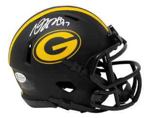 adams football helmet Davante Adams Signed Packers Eclipse Alternate Speed Mini Helmet (Beck – SportsBros